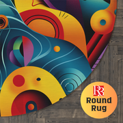 Vibrant Abstract Round Rug