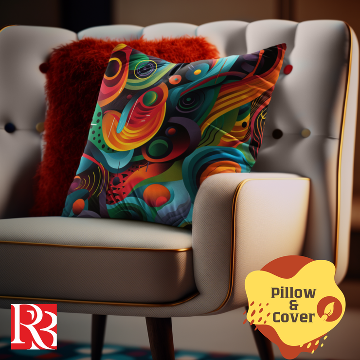 Vibrant Abstract Square Pillow