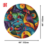 Vibrant Abstract Round Rug