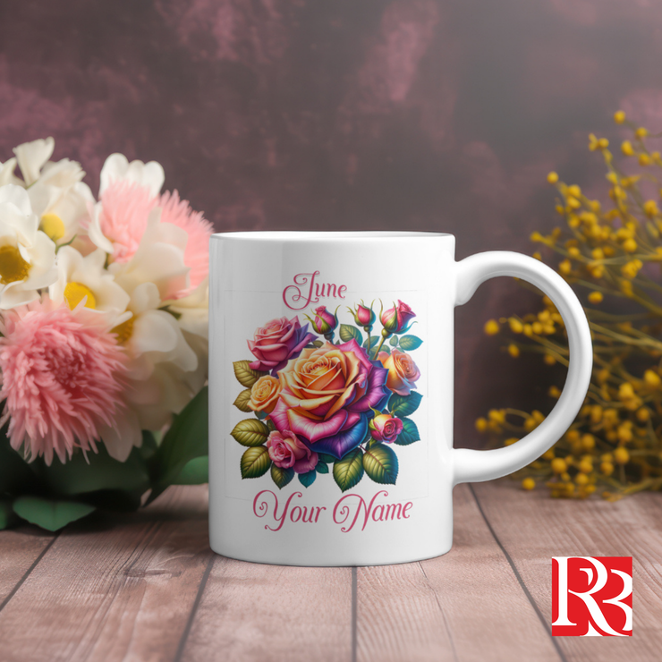 Personalised Blooming Mug * Birth Month * June