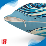 Coastal Life Square Pillow and Cover – Blue Surfboard Design