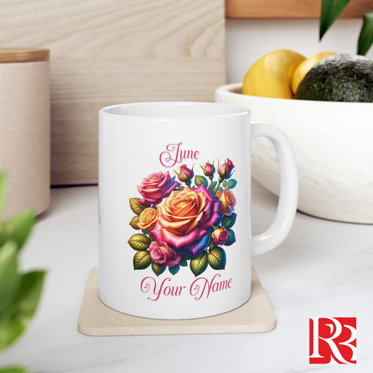 Personalised Blooming Mug * Birth Month * June