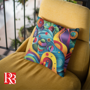 Vibrant Colorful Abstract Square Pillow