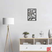 Modern Elegance: Abstract Black and White Framed Poster