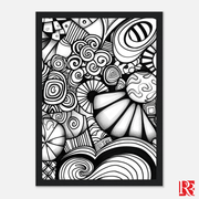 Modern Elegance: Abstract Black and White Framed Poster