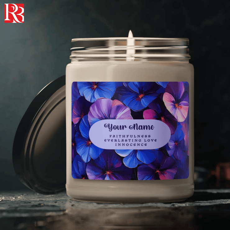 February Birth Flower Violet Soy Candle