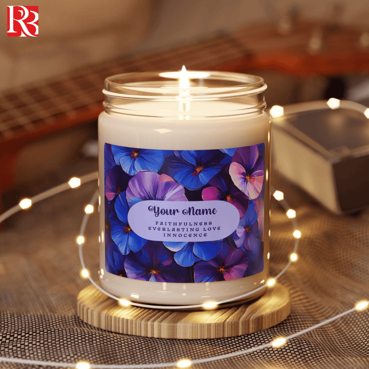 February Birth Flower Violet Soy Candle