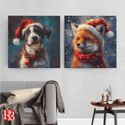 Enchanting Canvas Set with Fox & Dog Friendship