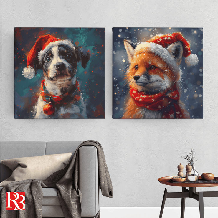 Enchanting Canvas Set with Fox & Dog Friendship