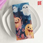 Spooky Cute: Pumpkin & Ghost Halloween Napkins - 4-Pack