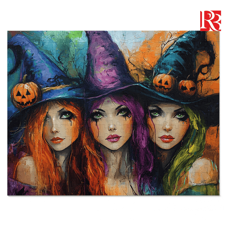 Enchanting Witch Trio Jigsaw Puzzle: A Magical Halloween Challenge