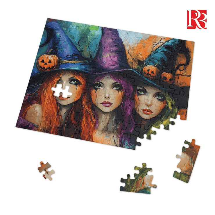 Enchanting Witch Trio Jigsaw Puzzle: A Magical Halloween Challenge