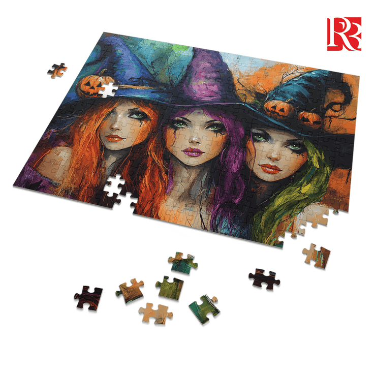 Enchanting Witch Trio Jigsaw Puzzle: A Magical Halloween Challenge